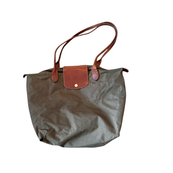 Longchamp Green and Brown Tote Bag - Picture 2 of 5